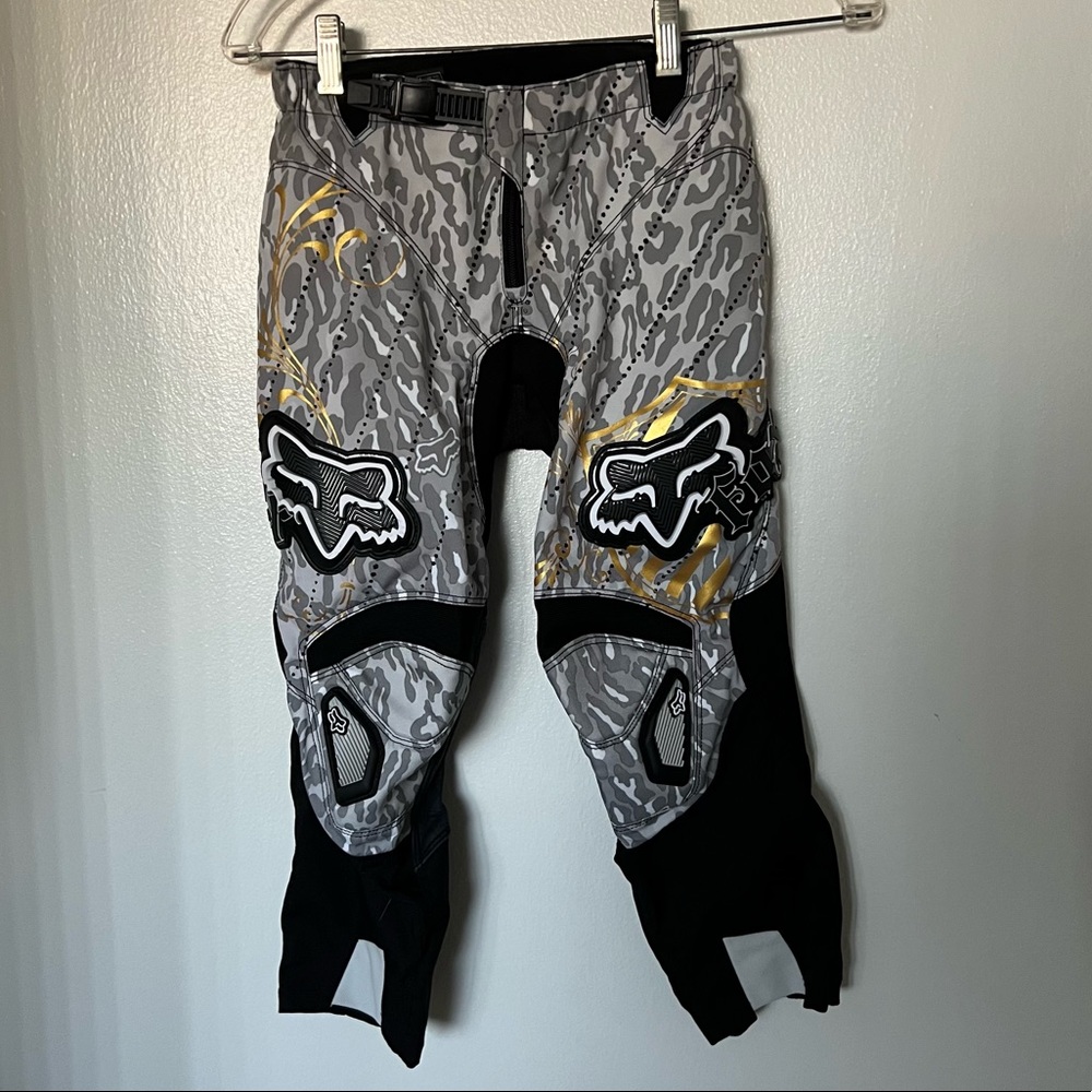 Fox Motocross 180 Racepants Girls Gray Leopard Print Racing
